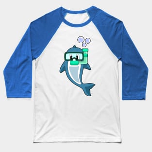 Dolphin Diver Snorkel Baseball T-Shirt